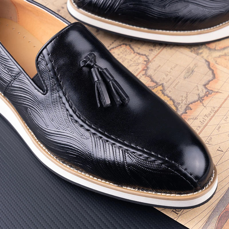 EVA STRIDE - Men's Genuine Leather Office Casual Shoes - Breathable EVA Rubber Sole