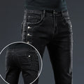 BUTTON SKINNY - Men's Slim Stretch Skinny Jeans Multi-Button - 2 Colors, W28–36