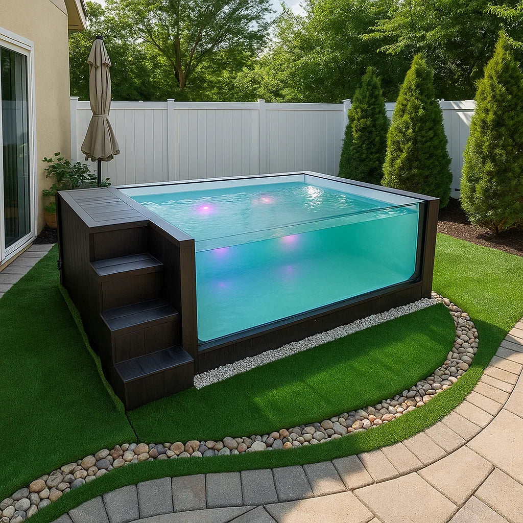 LUXURY CONTAINER POOL - Fiberglass & Glass Window - Custom 20ft / 40ft