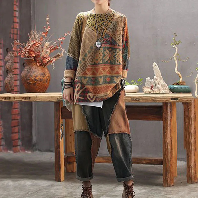 Harajuku Patchwork Wide Leg Harem Jeans