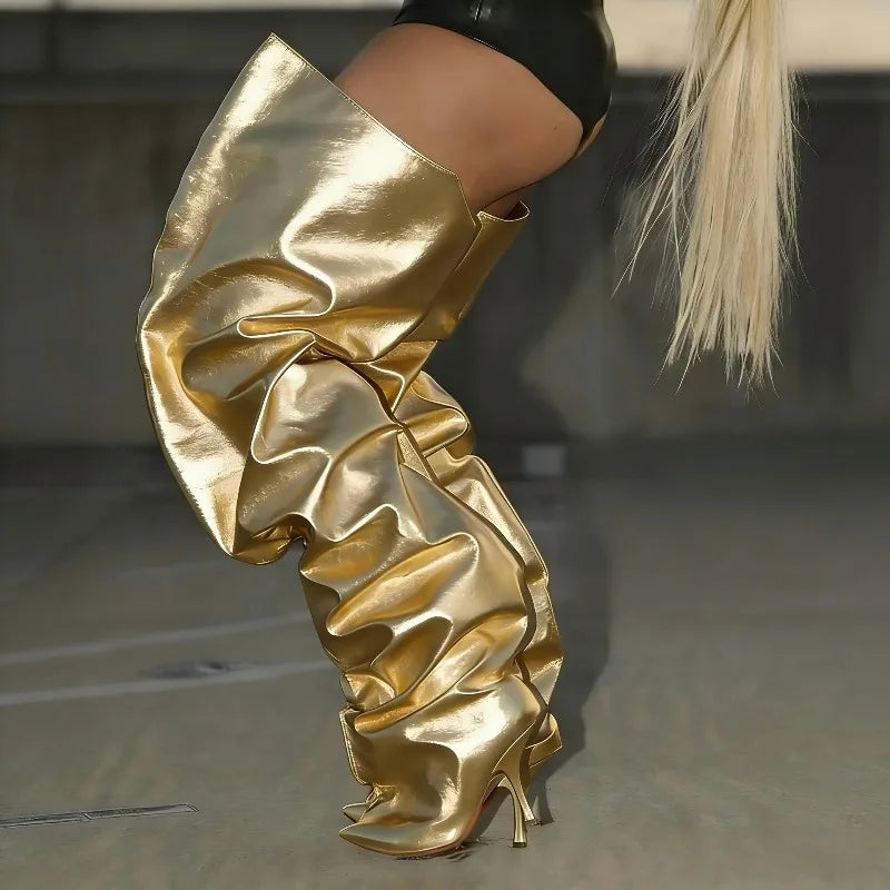 Over-Knee Pointed Stiletto Boots – Nightclub Stage