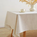 COTTON LINEN TABLECLOTH - Custom Sizes, Tassel Edge - Farmhouse Dining