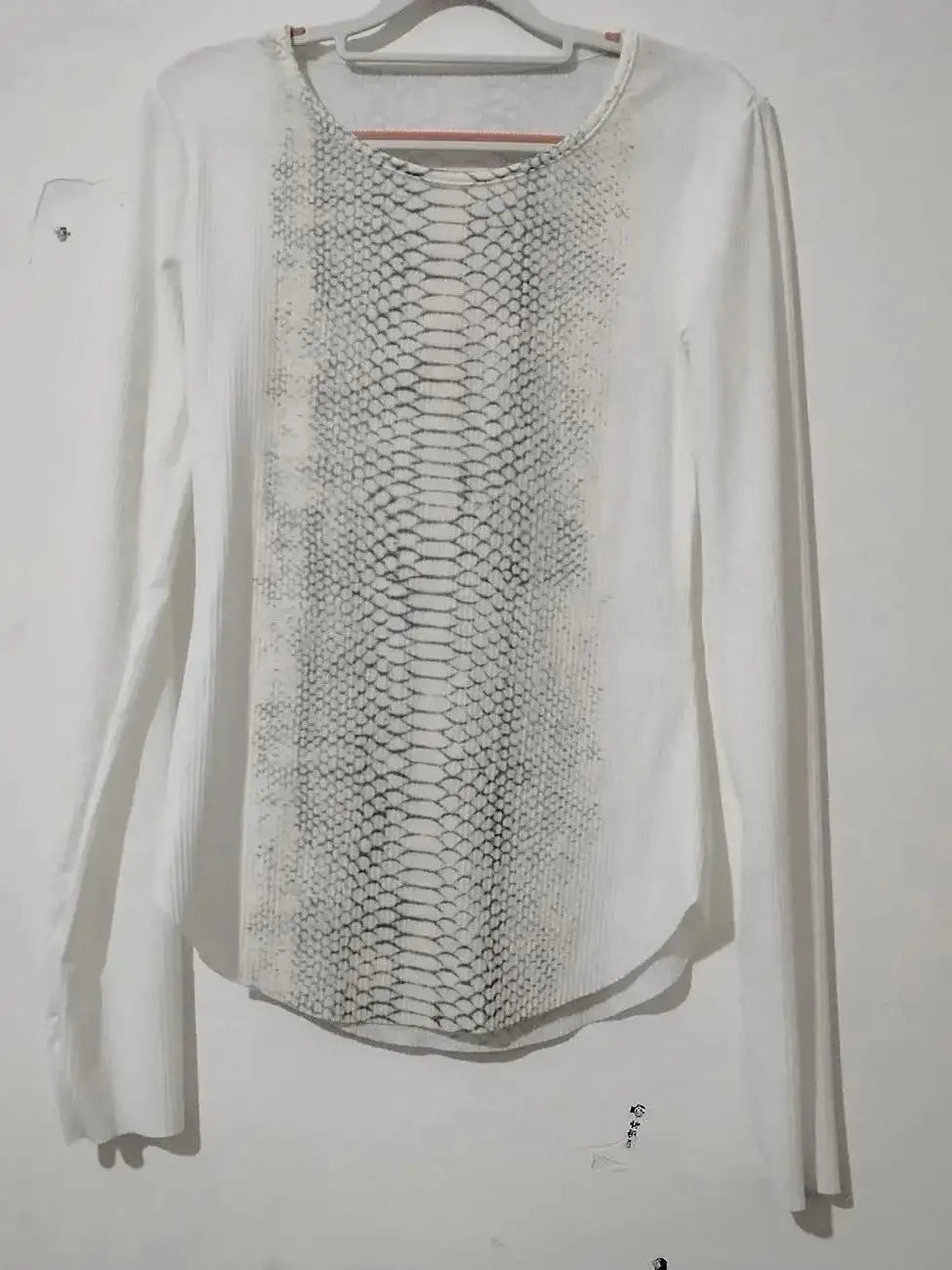 Subculture Trashy Y2k Snakeskin Print T-shirt Grunge Aesthetics Long Sleeve Knitted Tops Vintage 2000s Streetwear American Retro