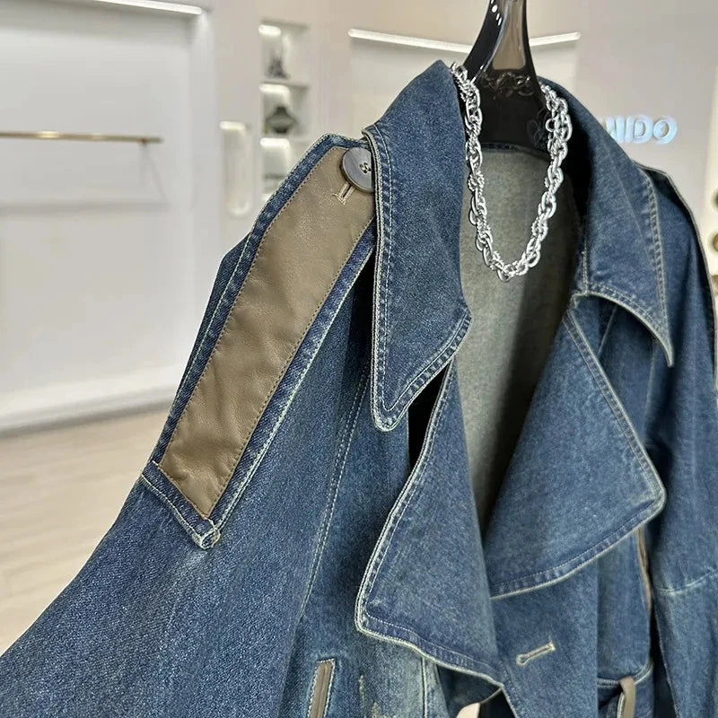 Patchwork Short Denim Jacket - Moto Style