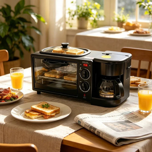 3 in 1 Breakfast Maker – 9L Oven Coffee Maker Frying Pan