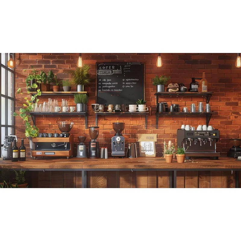 Coffee Shop Party Backdrop - Photo Booth Wall - Café Sweet Mood