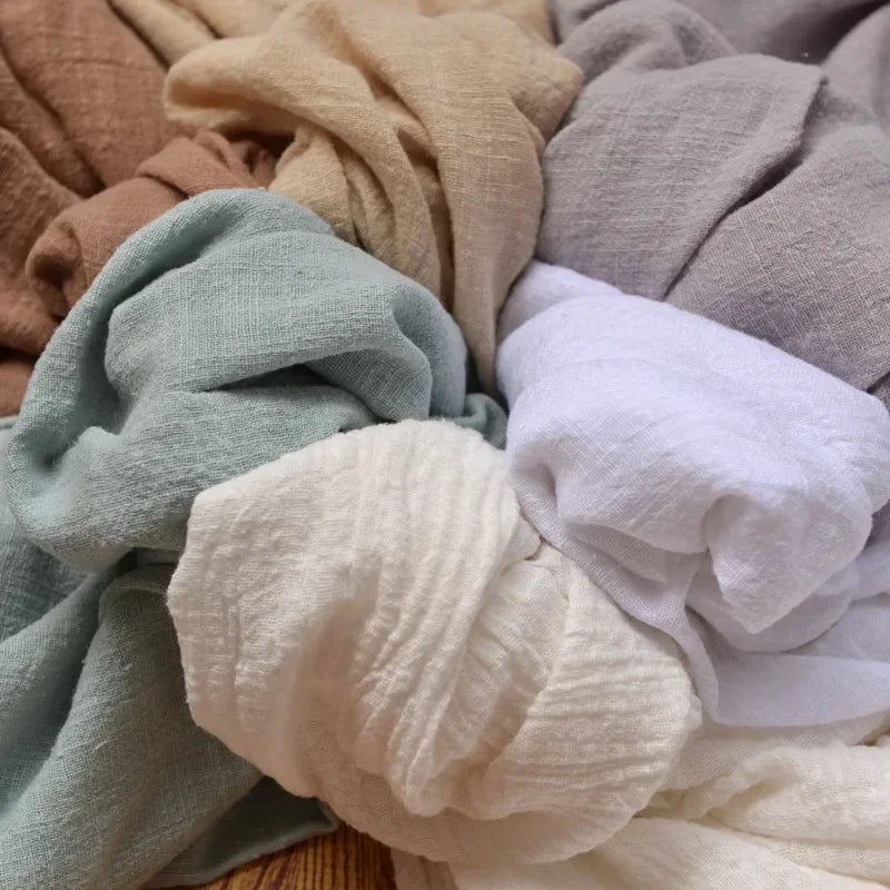 BAMBOO LINEN FABRIC BY THE METER - Sand Washed Cotton Linen Cloth Soft Drape Microtransparent for Dresses & Sewing - 22 Colors