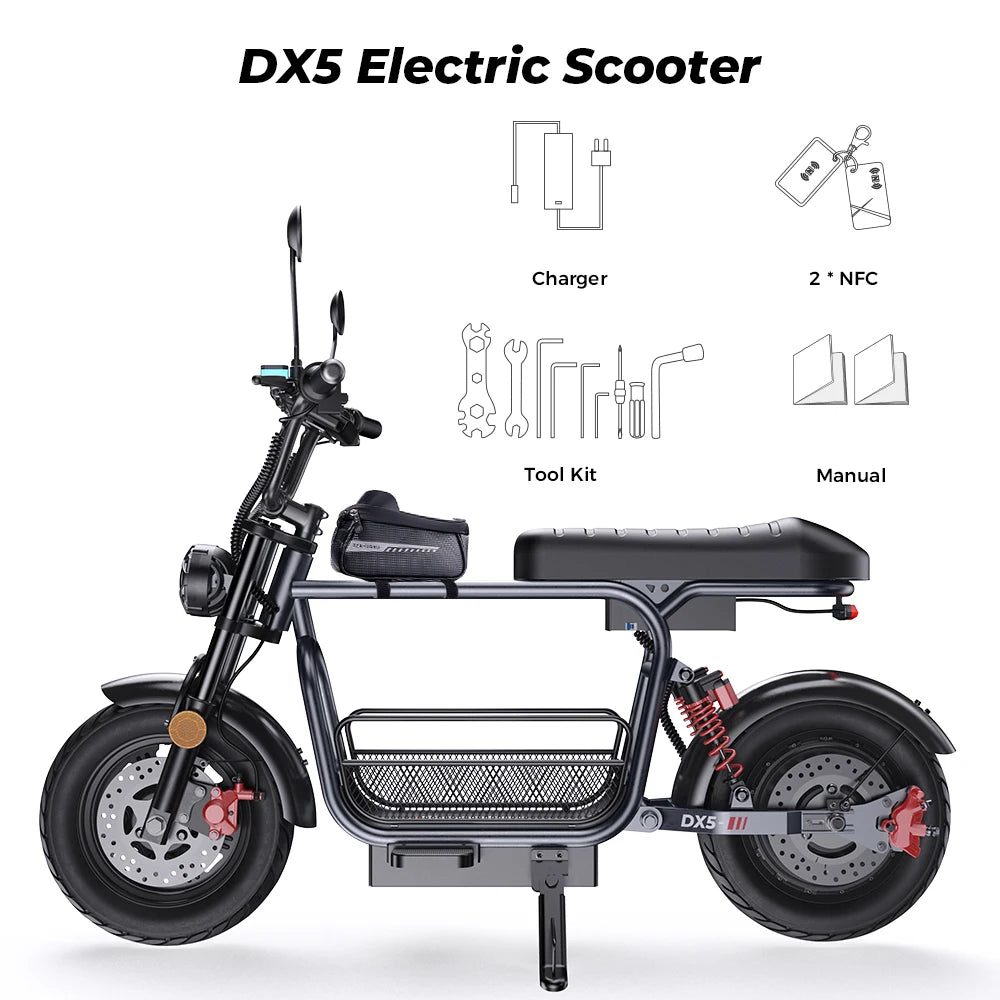 DX5 ELECTRIC SCOOTER - 72 KM Range, NFC Unlock - Confident Commutes
