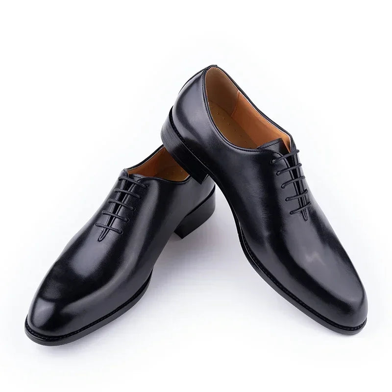 OXFORD CRAFT - Men's Handmade Genuine Leather Oxford Shoes - Business Casual Lace-Up