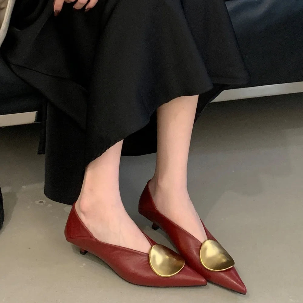 Pointed Toe Pumps – Low Heel Slip-On Platform