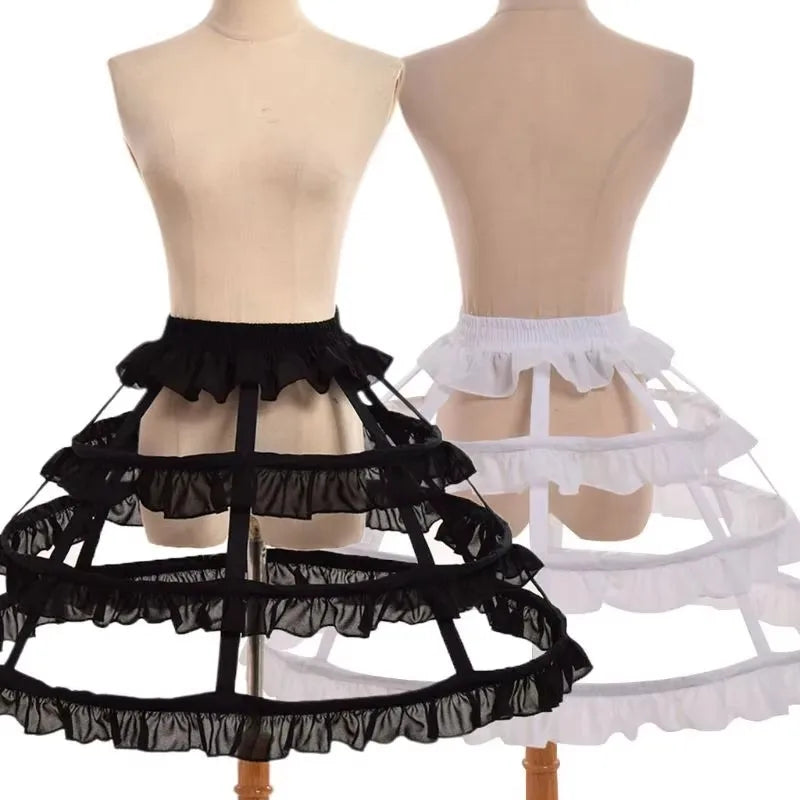 Hoop Crinoline Skirt – Lolita Ruffle Petticoat Black & White
