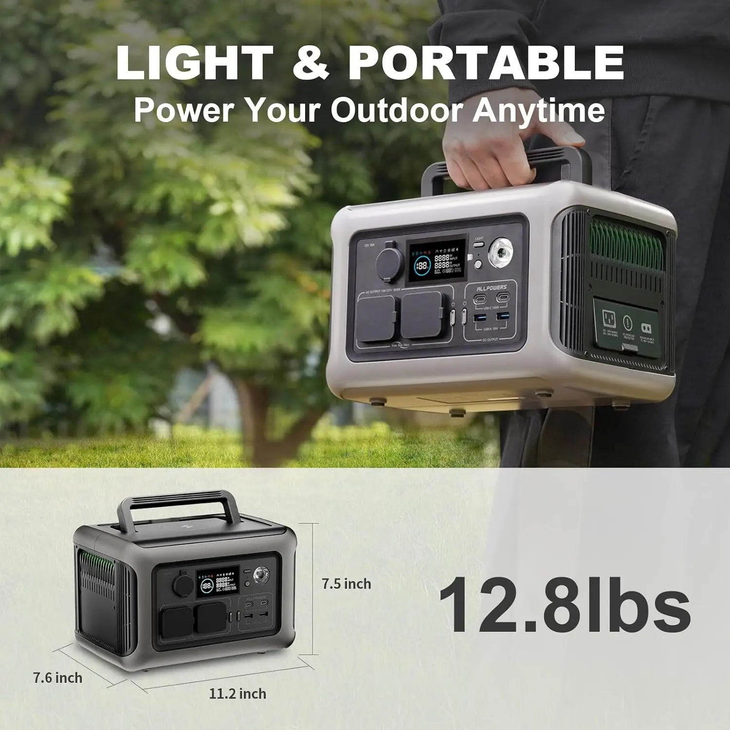 ALLPOWERS R600 POWER STATION - 600W, 299Wh LiFePO4 - Serious Backup