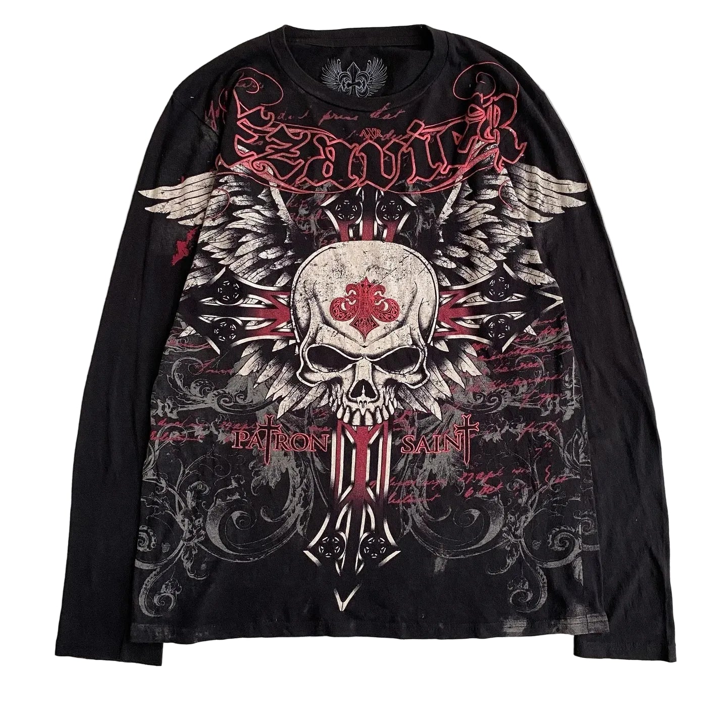 Affliction Skull Cross Long Sleeve Tee - Y2K Gothic Oversized
