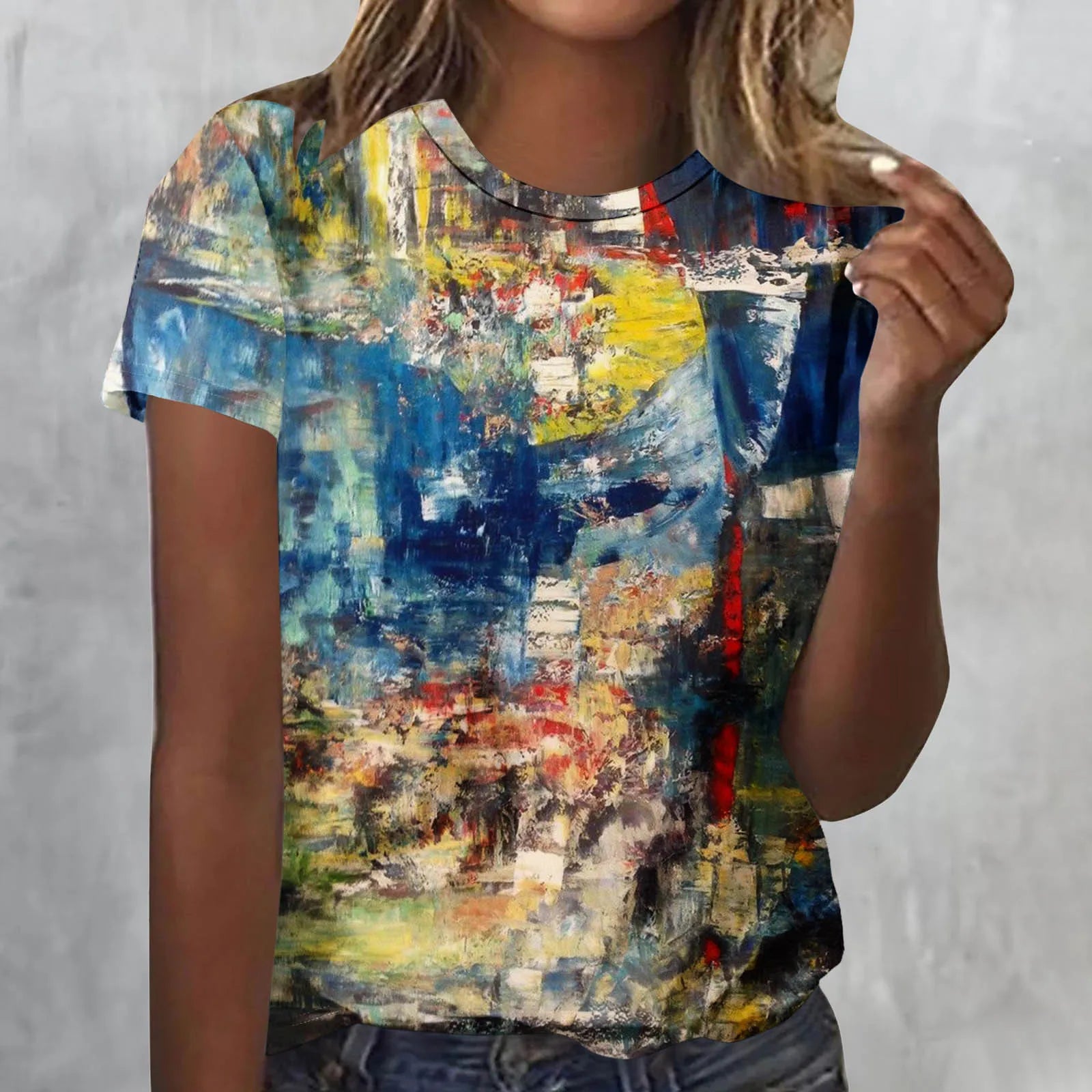 Vintage Oil Painting 3D Print T-Shirts Women Casual O-Neck Short Sleeve T Shirt Harajuku Tees Streetwear Y2k Top Female Clothing