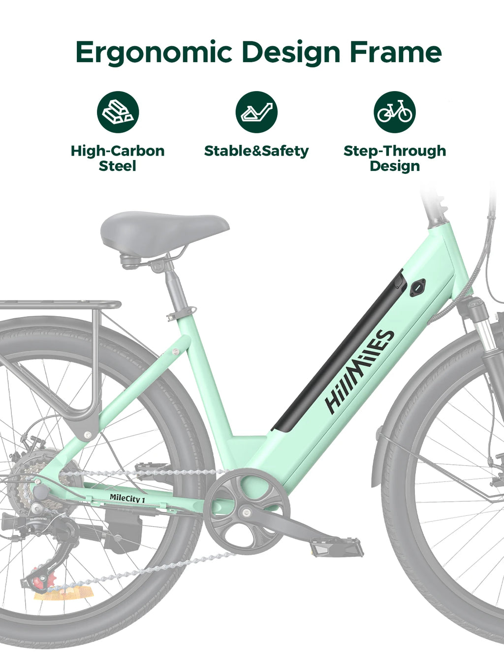 MILECITY 1 E-BIKE - 250W, 100 KM Assist Range - City Flow