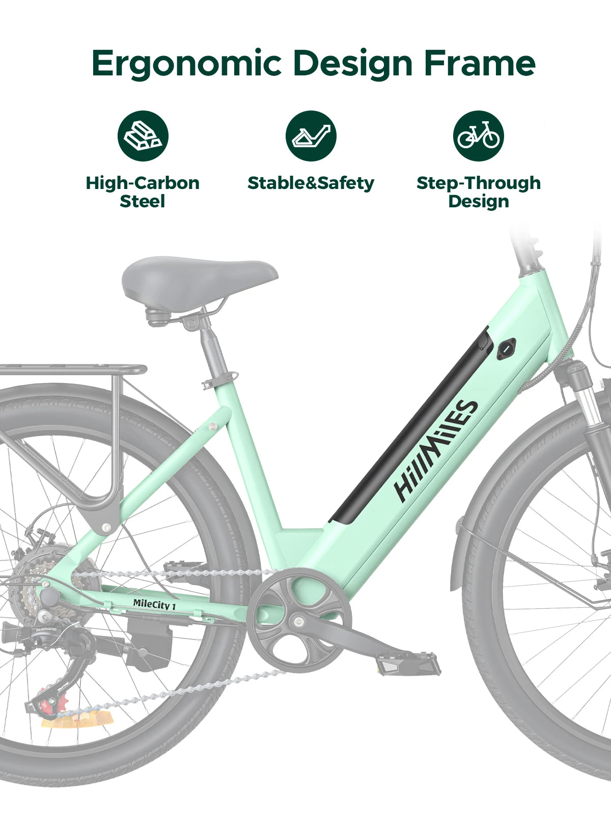 MILECITY 1 E-BIKE - 250W, 100 KM Assist Range - City Flow