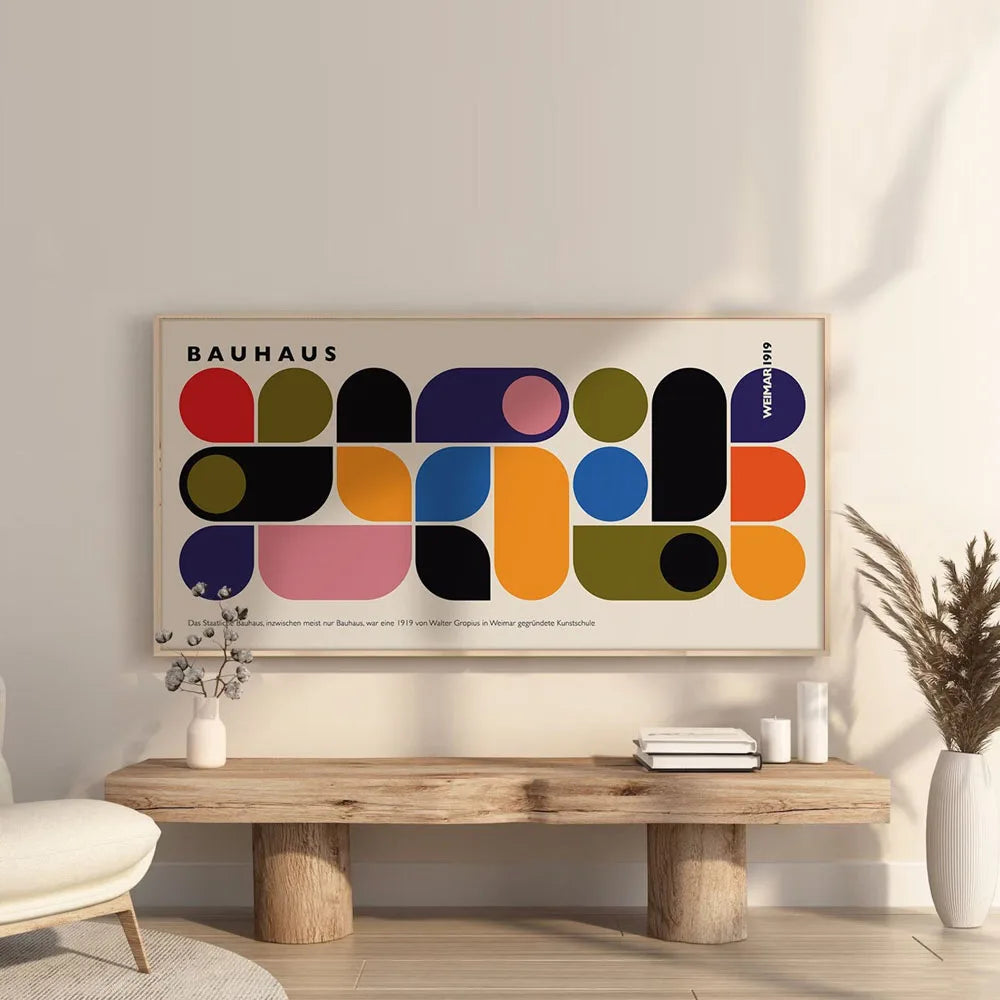 Colorful Bauhaus Wall Art - geometric print - modern decor