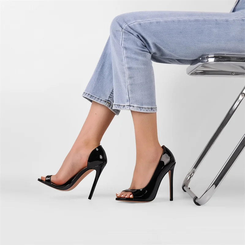 Onlymaker Women Open Toe Slip On Elastic Side Open Sandals Fashion Female Shoes Plus Size US5~US15 Fashion Sandals