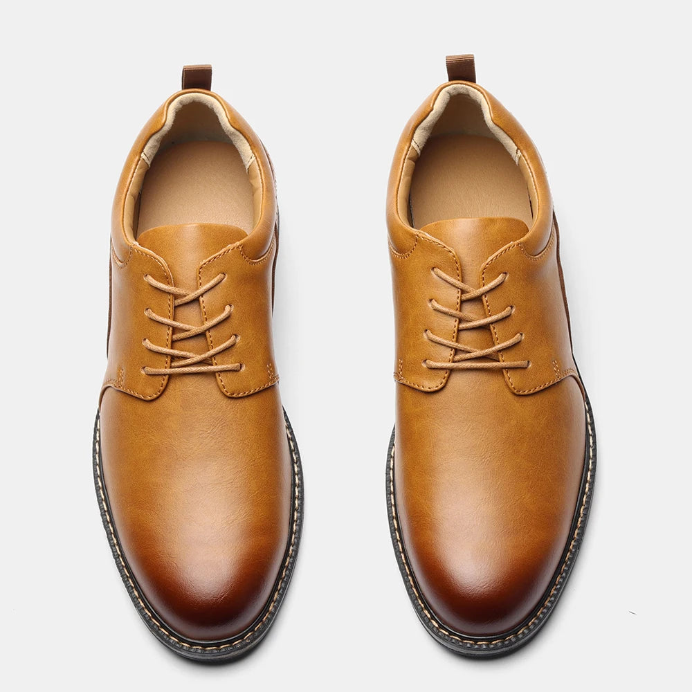 Men's Lace-Up Derby Shoes - Casual Faux Leather EU 40-46