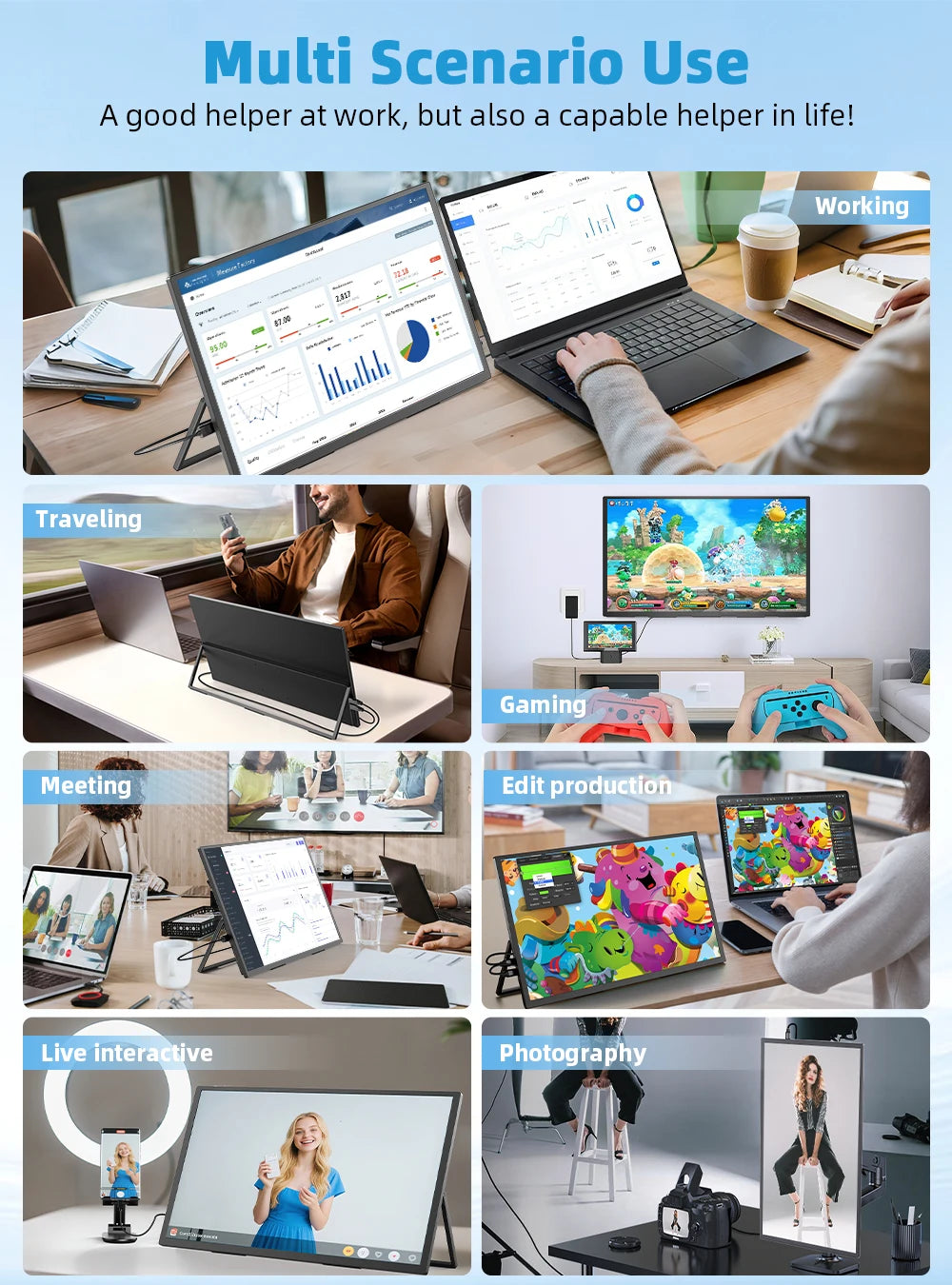 UPERFECT 18.4" 4K QLED Portable Monitor - Ultra-Slim Gaming Display