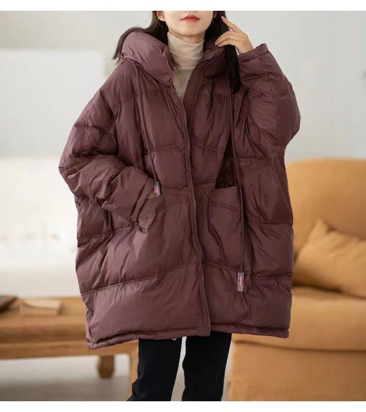 Oversized Hooded Puffer Coat – Duck Down