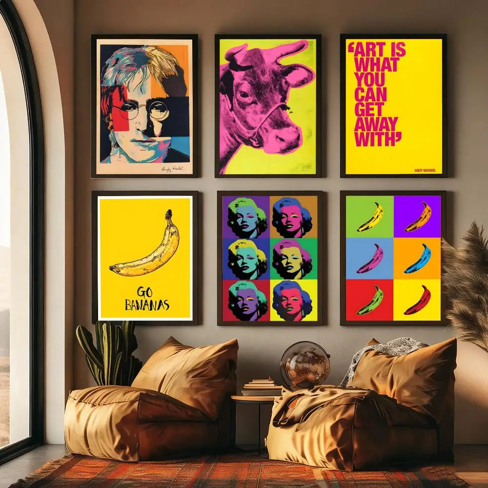 Andy Warhol Soup Wall Art - colorful variants - modern decor