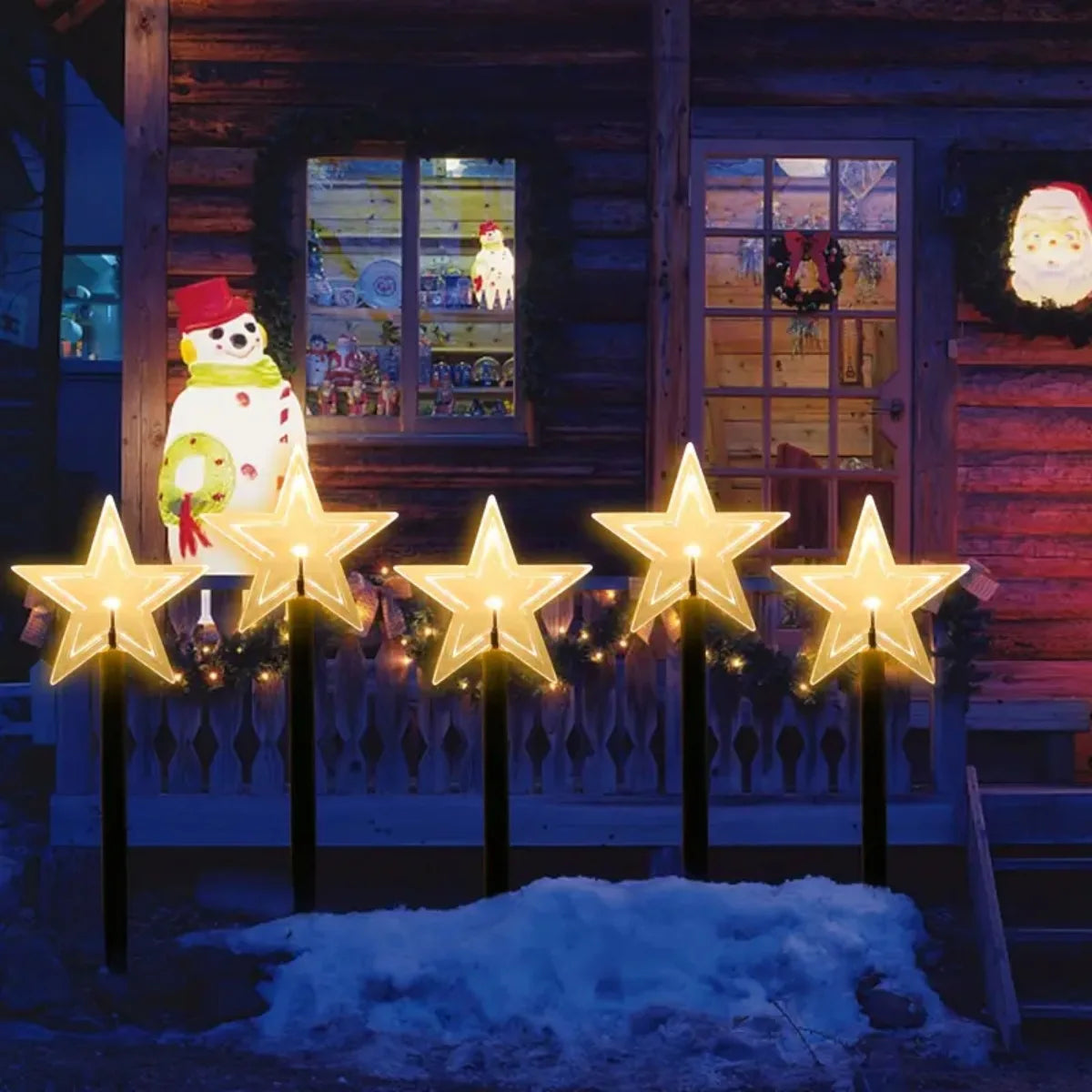 Solar Christmas Stake Lights - 5 Pieces - Eight Modes