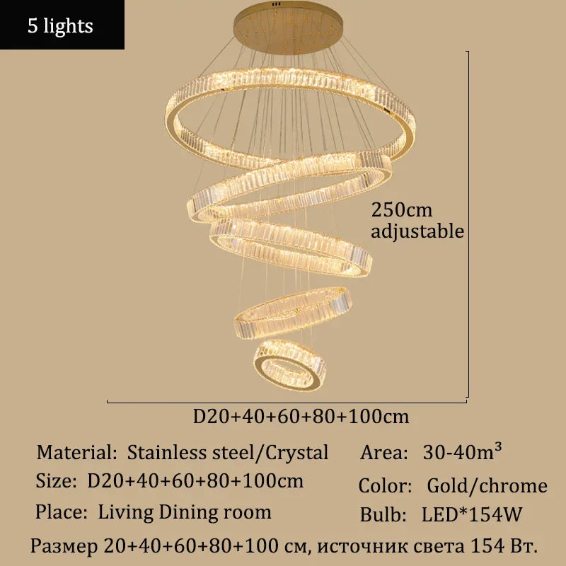 HALO LUXE – 4-Ring Crystal Chandelier