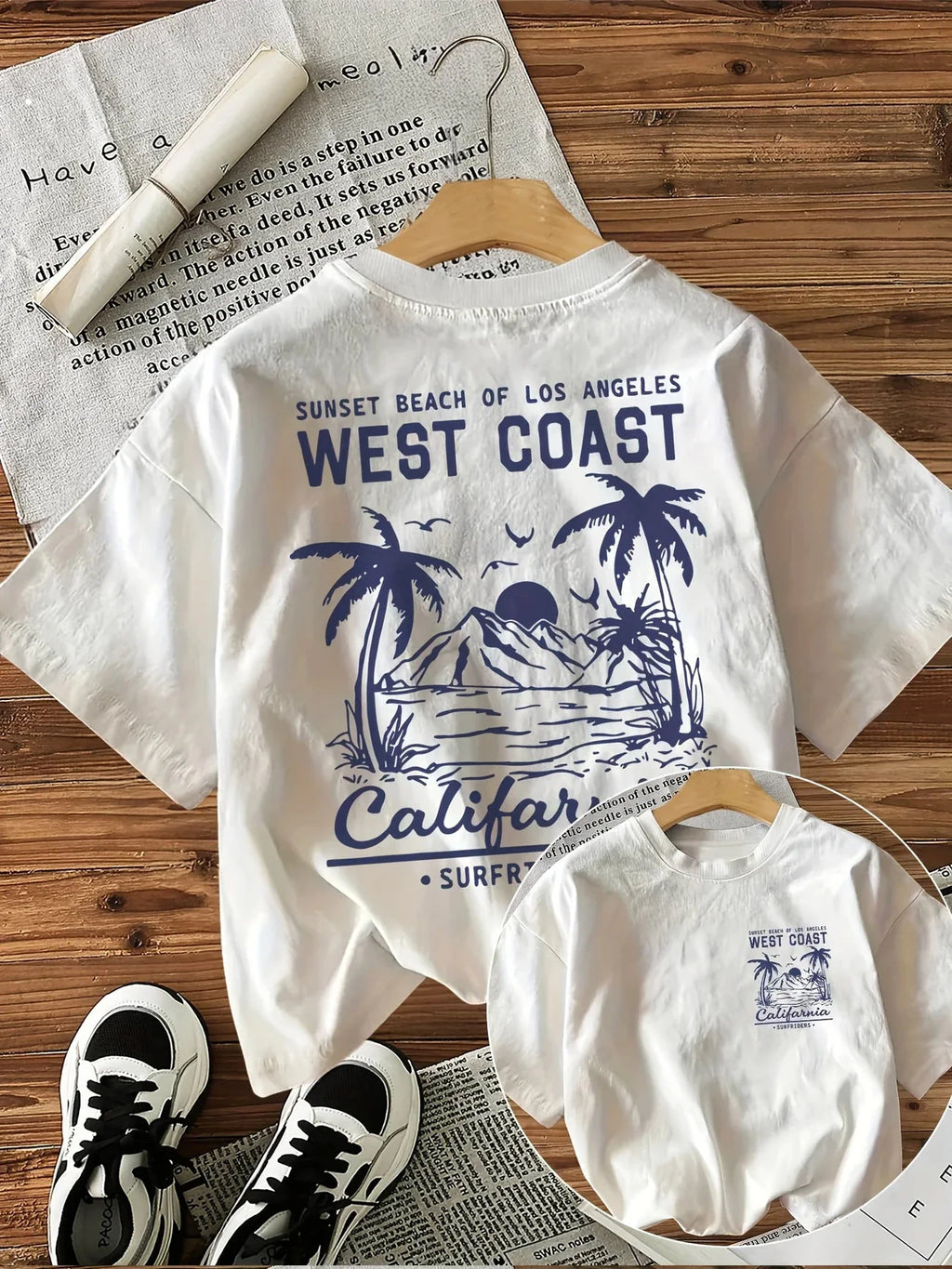 West Coast Graphic Print with Palm TreesT Shirt Short Sleeve Loose  Tshirt  Clothes Women Retro Aesthetic T-Shirts