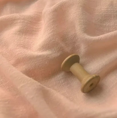 BAMBOO LINEN FABRIC BY THE METER - Sand Washed Cotton Linen Cloth Soft Drape Microtransparent for Dresses & Sewing - 22 Colors