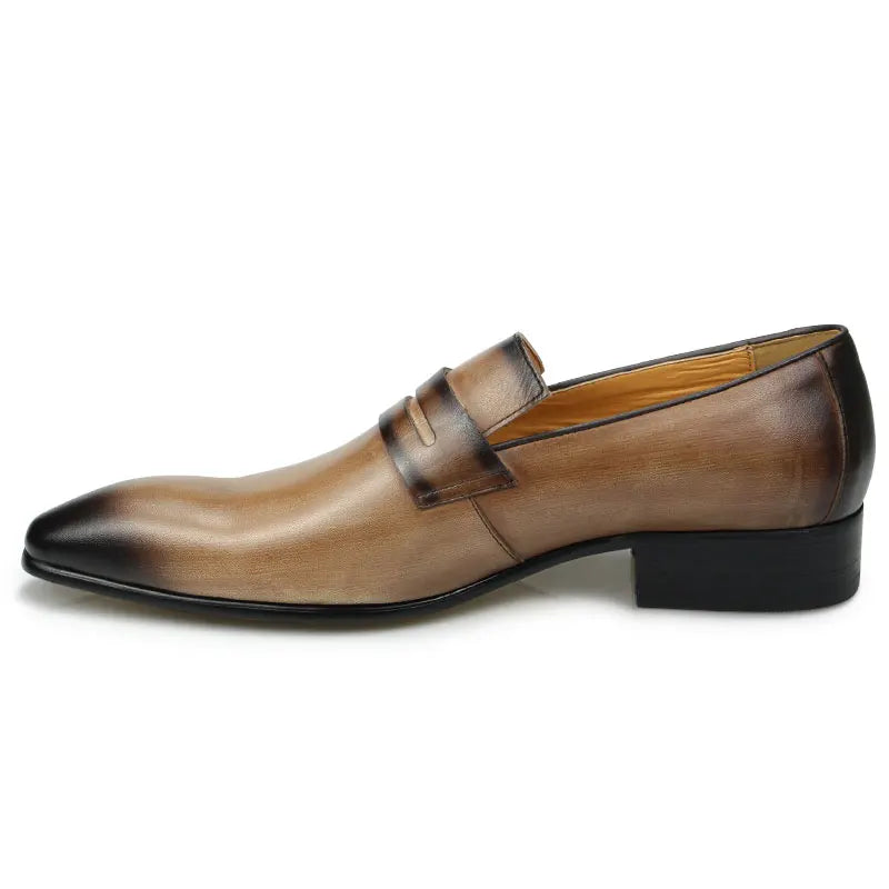 VELOUR STEP - Men's Luxury Cowhide Leather Loafers - Comfortable Formal & Daily Dress Shoes