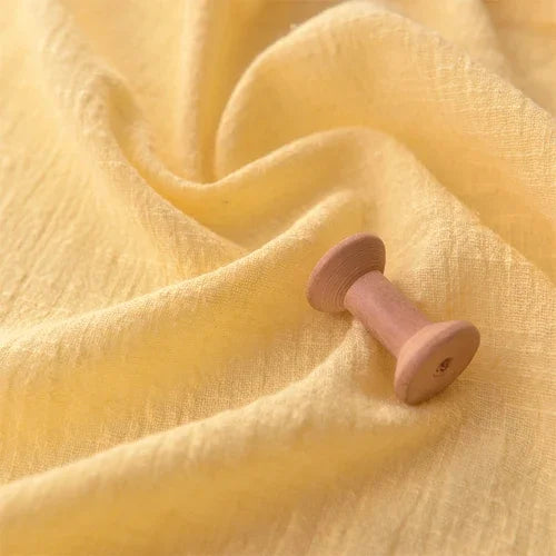 BAMBOO LINEN FABRIC BY THE METER - Sand Washed Cotton Linen Cloth Soft Drape Microtransparent for Dresses & Sewing - 22 Colors