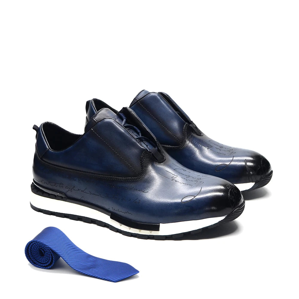 TOTEM STRIDE - Hand-Painted Cowhide Sneakers - Art You Can Walk In