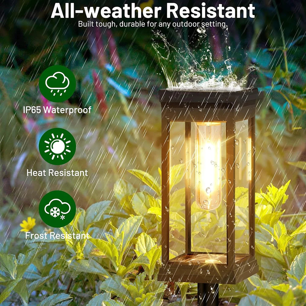 SOLAR PATHWAY LIGHTS - 4-Piece, Warm or Cool White - Auto Outdoor Glow