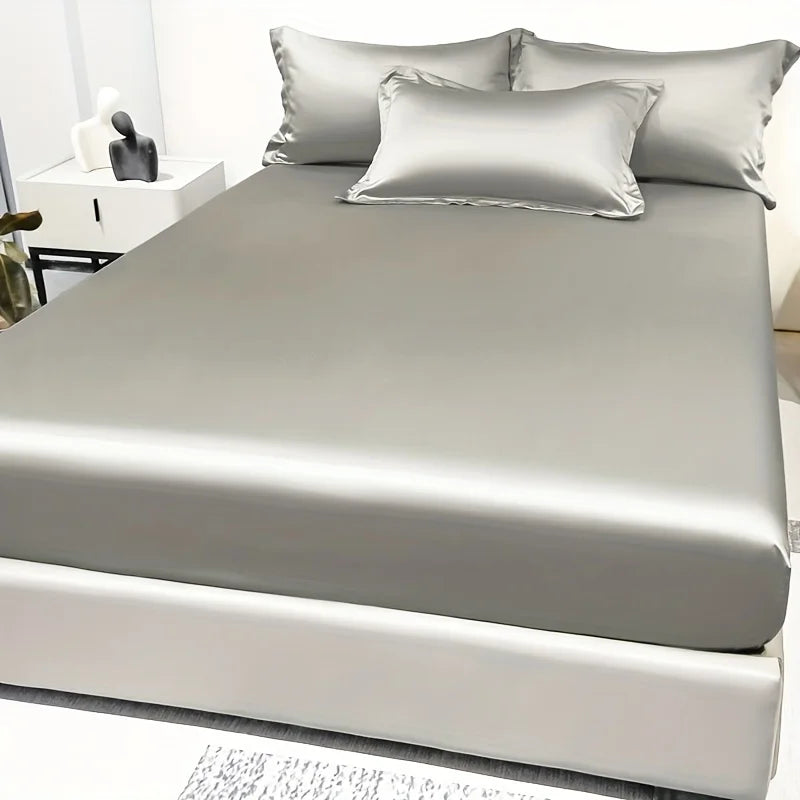 SATIN DREAM - Solid Color Fitted Sheet - Silky Smooth, Every Single Night