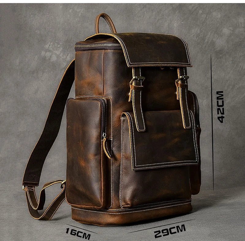 Vintage Crazy Horse Leather Backpack