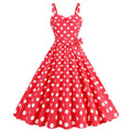 Vintage Classical Polo Dot Printed Dress Women's Sexy Sling Strap Wrap Chest Dress Valentine's Day Streetwear Spring Summer
