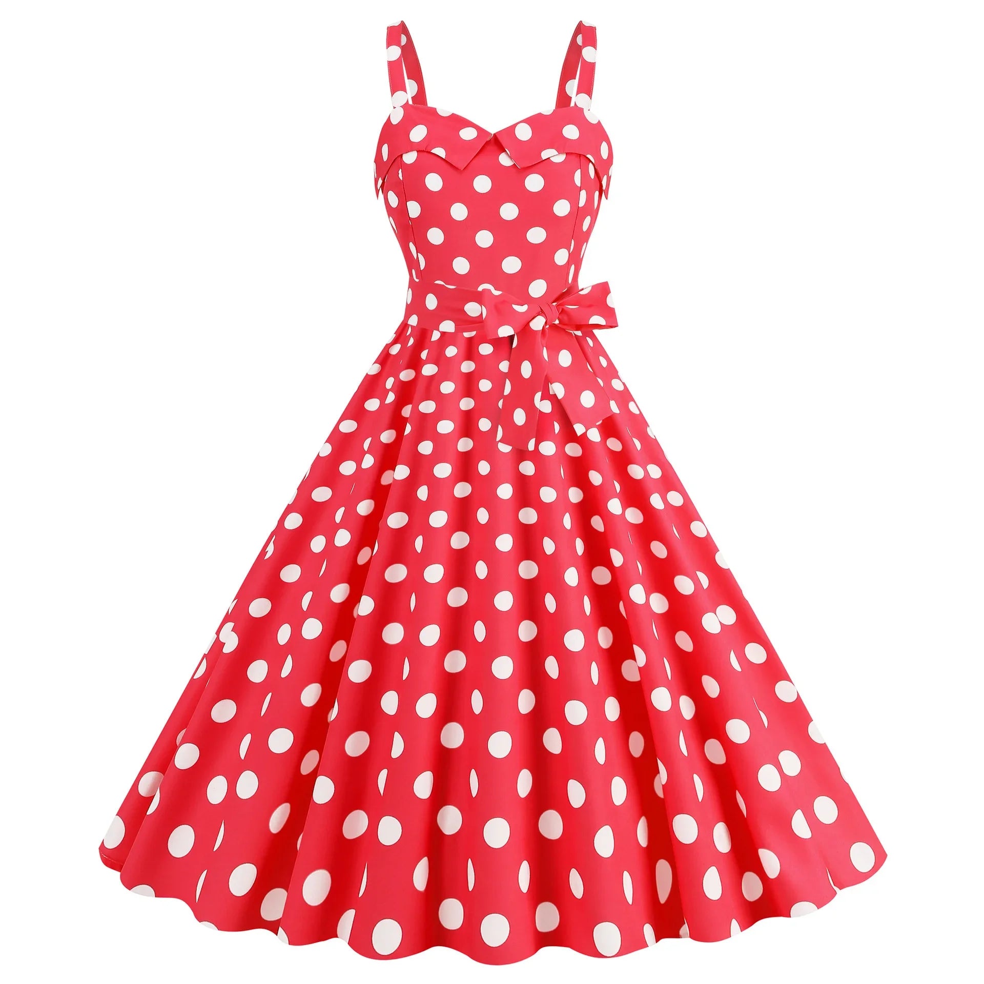Vintage Classical Polo Dot Printed Dress Women's Sexy Sling Strap Wrap Chest Dress Valentine's Day Streetwear Spring Summer