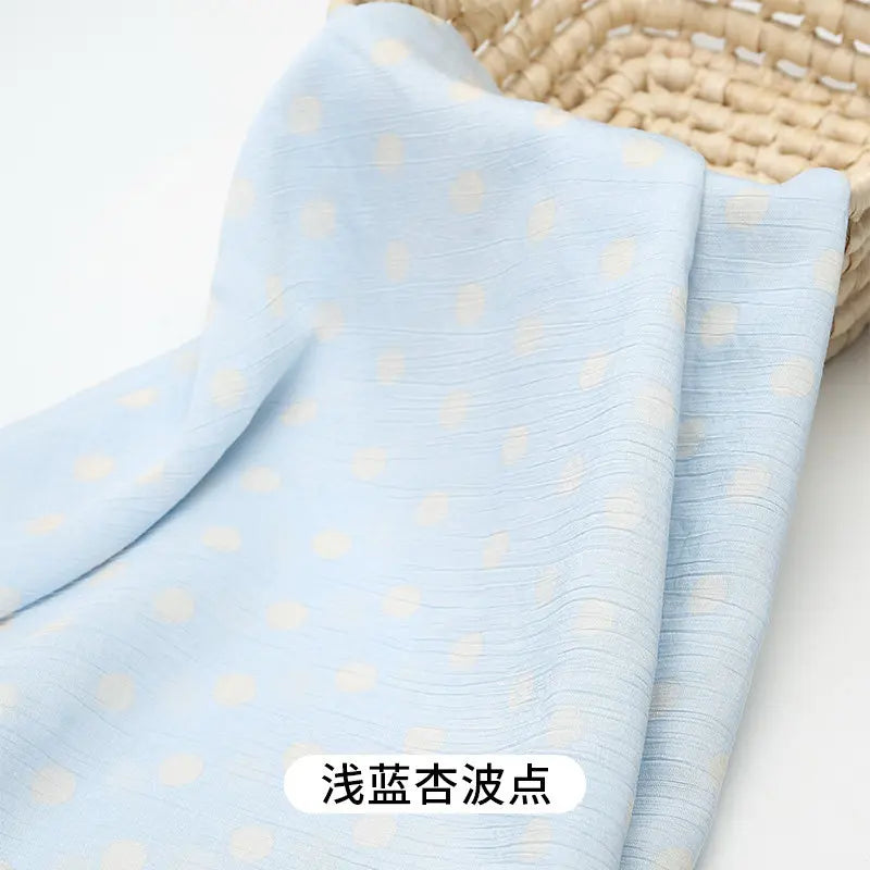 0.5m/1m/2m Imitation Cotton Polka Dot Printing Fabric for Summer Dresses Home Wear Pajamas Hair Accessories DIY Sewing Fabrics
