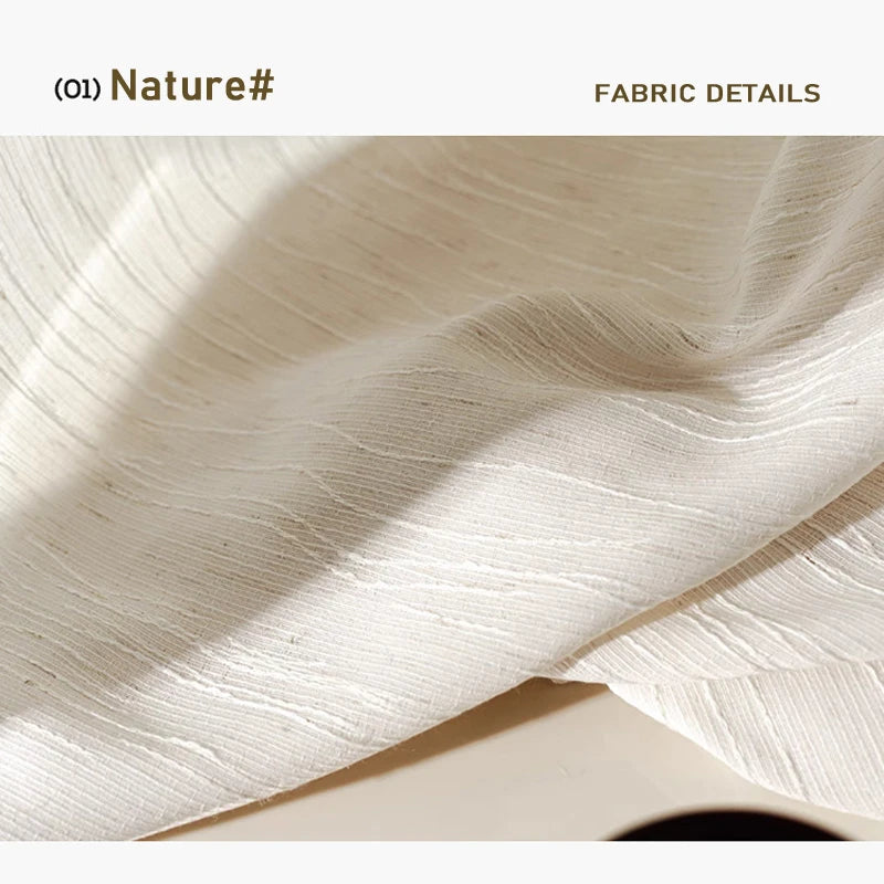 JACQUARD LINEN SHEER CURTAINS - Soft Voile Panel Custom Size - Natural & Airy