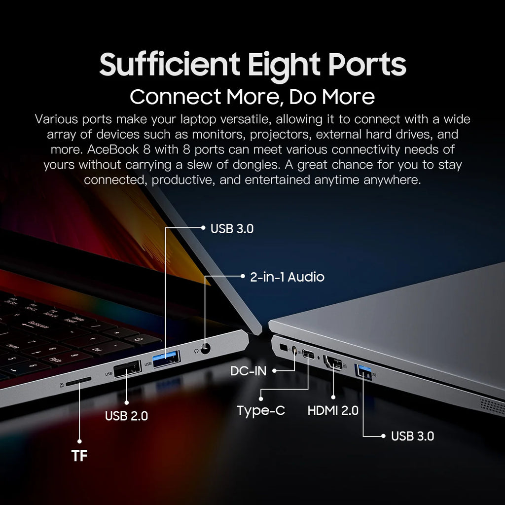 Blackview AceBook 8 - 15.6" FHD+ Portable Laptop for Work & Study