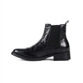 Men's Genuine Leather Chelsea Boots - Pointed Toe Thick Sole Western Style Slip-On
