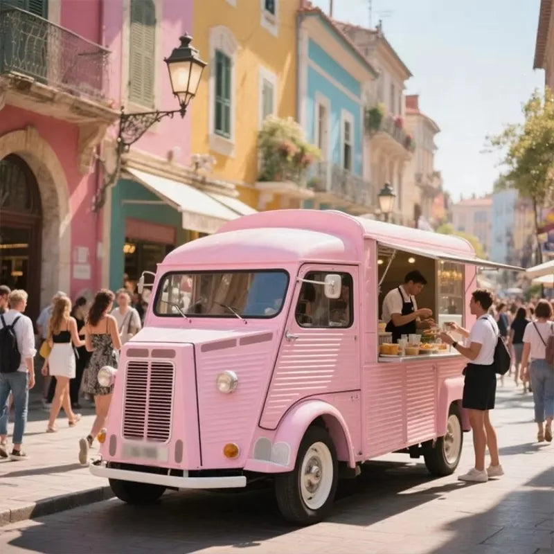 Fast Food Truck BBQ Trailer – Vintage Citroen Van Street Cart