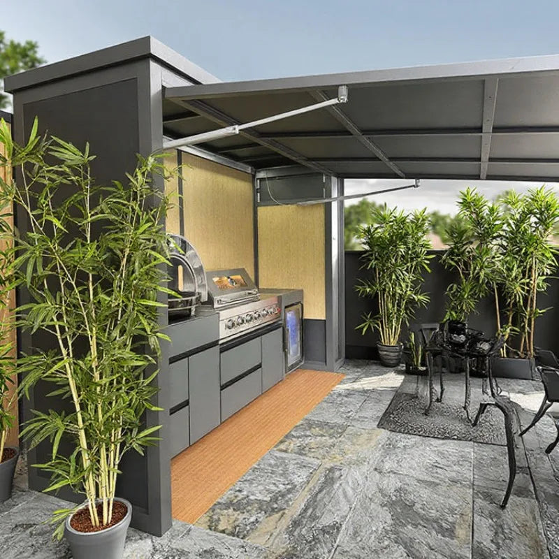 LUXURY OUTDOOR KITCHEN - Grill, Sink & Fridge - Modular BBQ Island