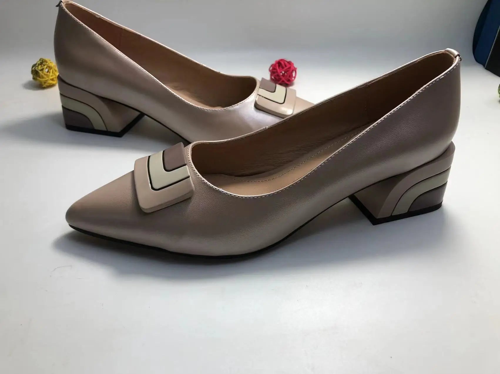 【JOCHEBED HU】Summer Genuine Leather Chunky Sandals Sexy Women High Heels Shoes New Brand Party Designer Slingback Pumps 33-46