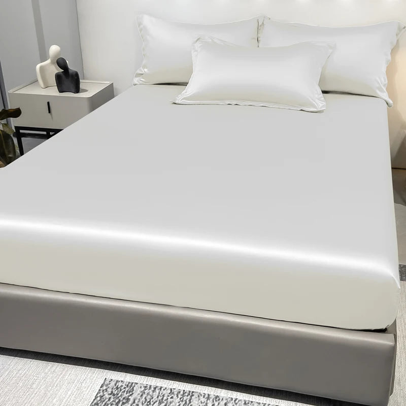 SATIN DREAM - Solid Color Fitted Sheet - Silky Smooth, Every Single Night