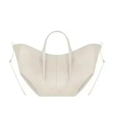 Luxury Cowhide Handbag for Women – Large Capacity Tote, Trendy Pleated Shoulder Bag for Work – Includes Wallet & Clutch
