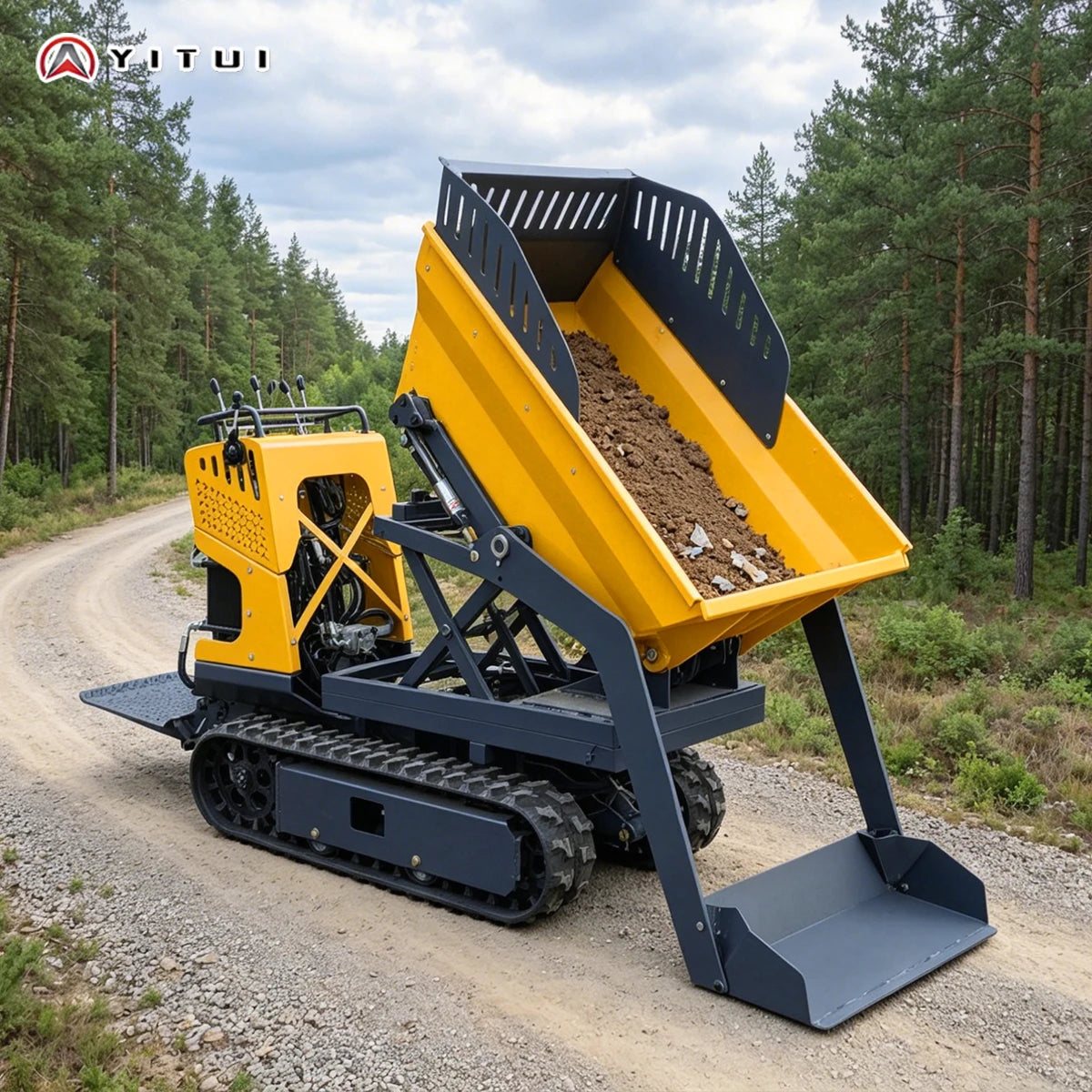 Mini Crawler Dumper - QY-500S - Hydraulic Tipping