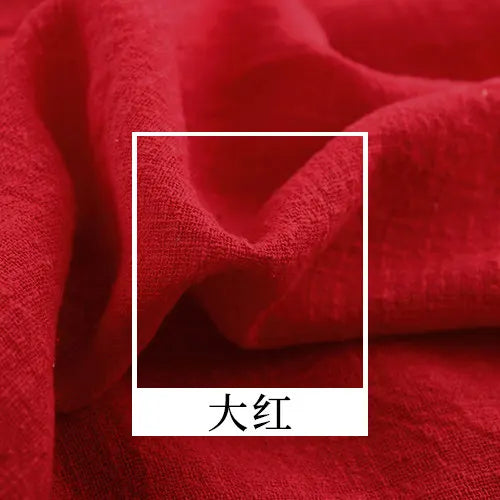 SLUB COTTON LINEN CREPE FABRIC - 135cm Wide, 26 Solid Colours - Everyday Sewing