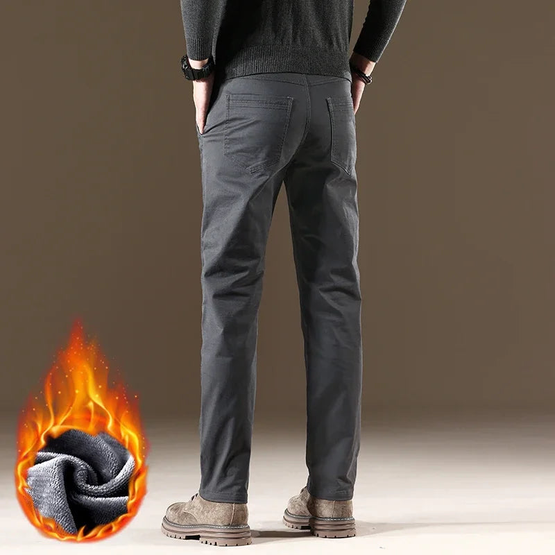 WARM STRAIGHT - Men's Fleece-Lined Business Casual Pants - 4 Colors, W28–38